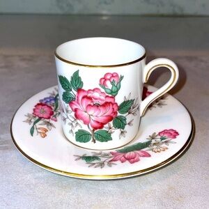 Wedgwood Demitasse Bone China Vintage Charnwood Pattern Matching Cup&Saucer EUC